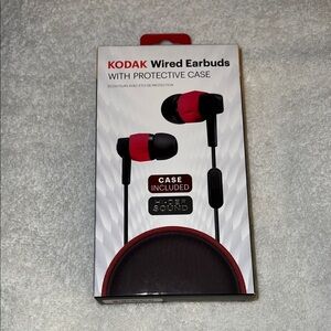 Kodak Red and Black Wired Earbuds